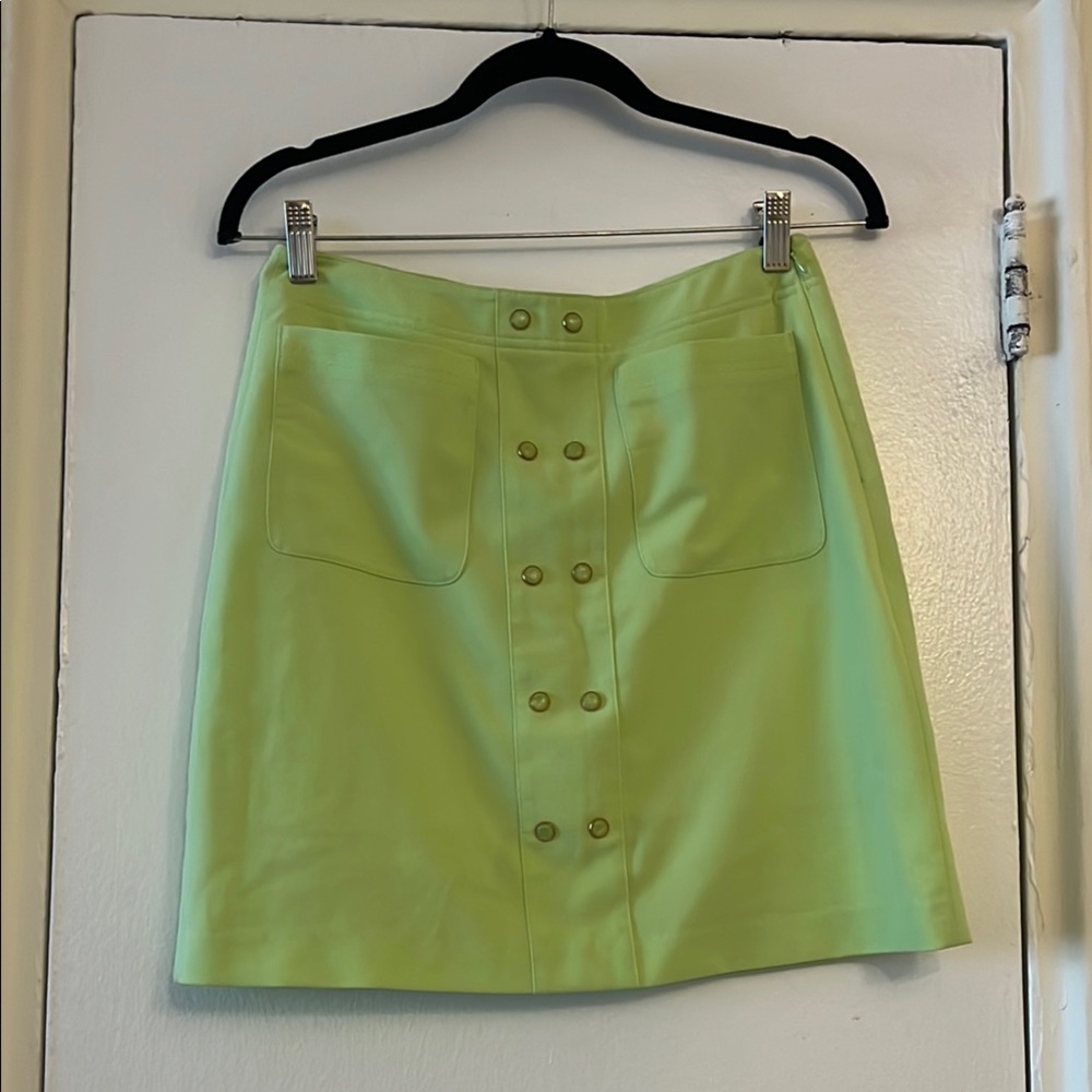 Vintage Lime Green Button-Front Skirt